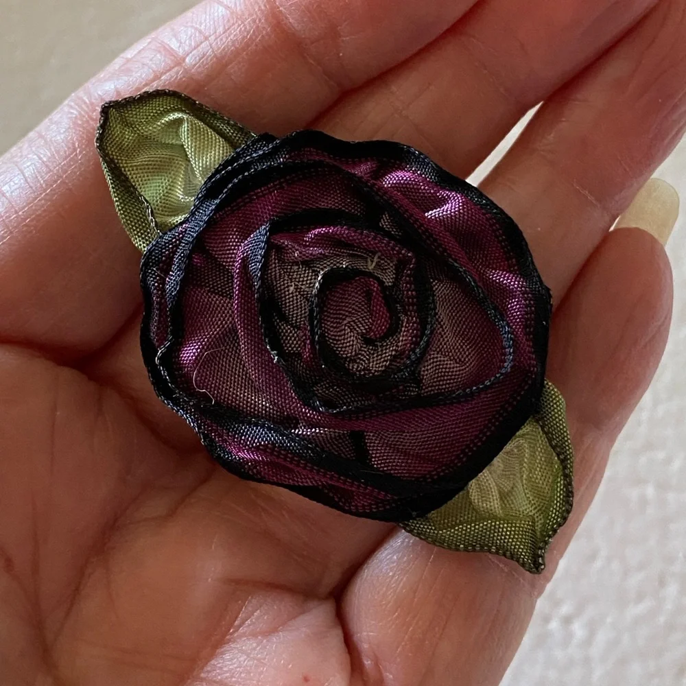 Mini Satin Rose Barrette